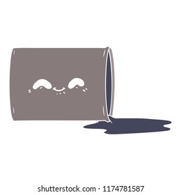 flat color style cartoon oil drum