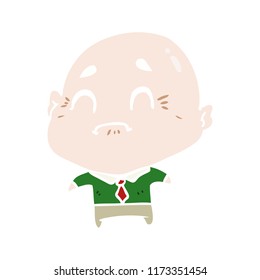 flat color style cartoon old man