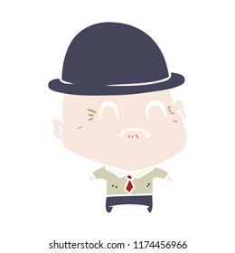 flat color style cartoon old businessman