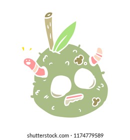 flat color style cartoon old pear