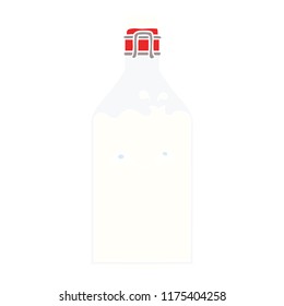 Flachfarbenkartoon alte Milchflasche