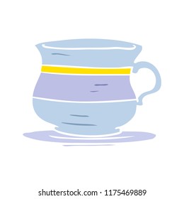 dibujos animados de estilo de color plano para un té antiguo