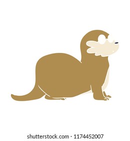 flat color style cartoon otter