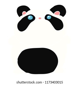 flat color style cartoon panda