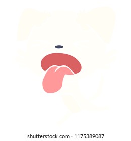 flat color style cartoon panting dog