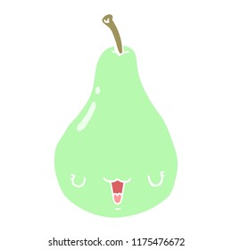 flat color style cartoon pear
