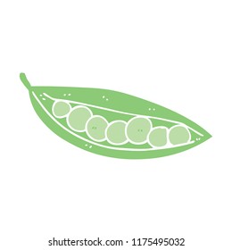 flat color style cartoon peas in pod