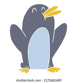 flat color style cartoon penguin