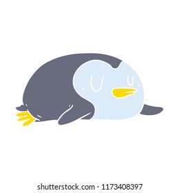 flat color style cartoon penguin