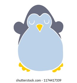 flat color style cartoon penguin