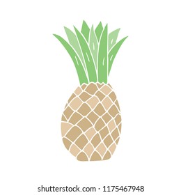 flat color style cartoon pineapple