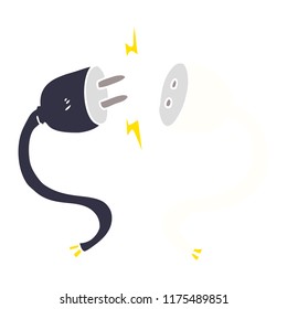 flat color style cartoon plug and socket