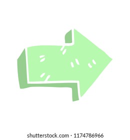 flat color style cartoon pointing arrow