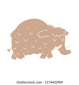 flat color style cartoon prehistoric mammoth