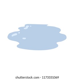 flat color style cartoon puddle of water