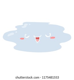 flat color style cartoon puddle with face