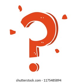 signo de interrogación de dibujos animados de color plano