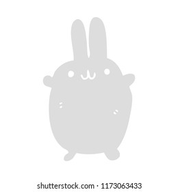 flat color style cartoon rabbit