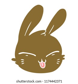 flat color style cartoon rabbit face