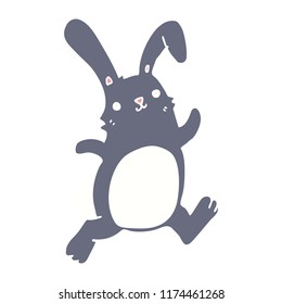 flat color style cartoon rabbit running