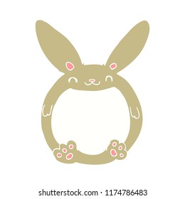 flat color style cartoon rabbit