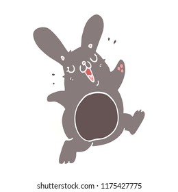 flat color style cartoon rabbit