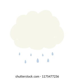 Cartoon-Regenwolke im flachen Farbstil