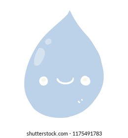 flat color style cartoon raindrop