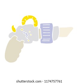 pistola de rayos de dibujos animados de color plano
