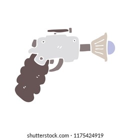 arma de raio de desenho animado de estilo de cor plana