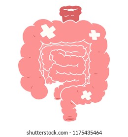 flat color style cartoon repaired intestines