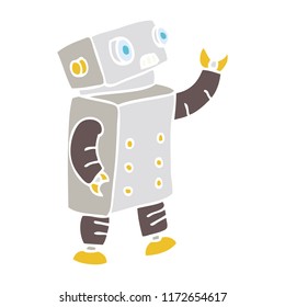 robô de desenho animado de estilo de cor plana