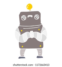 robot de dibujos animados de color plano