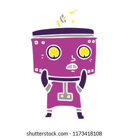 robot de dibujos animados de color plano