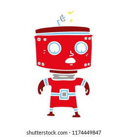 flat color style cartoon robot
