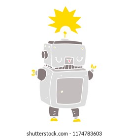 robot de dibujos animados de color plano