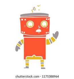 flat color style cartoon robot