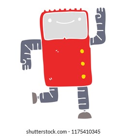 flat color style cartoon robot