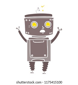 robot de dibujos animados de color plano