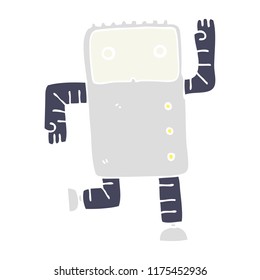 flat color style cartoon robot