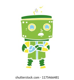 flat color style cartoon robot