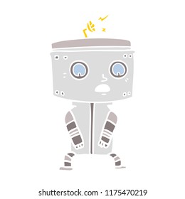 robot de dibujos animados de color plano