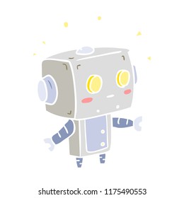 flat color style cartoon robot