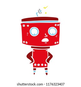 robot de dibujos animados de color plano