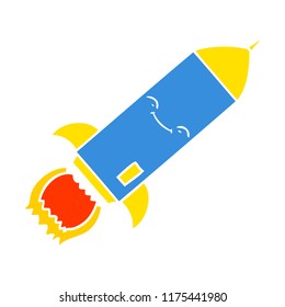 flat color style cartoon rocket