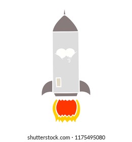 flat color style cartoon rocket