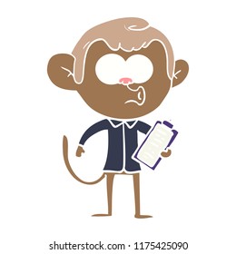 flat color style cartoon salesman monkey
