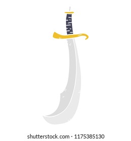 flat color style cartoon scimitar