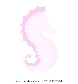flat color style cartoon sea horse