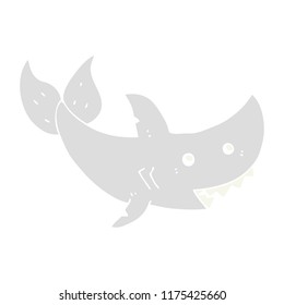 flat color style cartoon shark